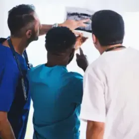 Doctors looking at x-ray